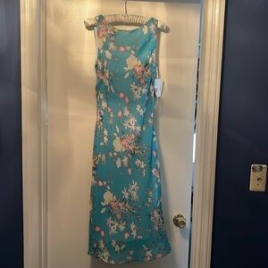 NWT Liz Claiborne silk almost maxi summer cocktail dress